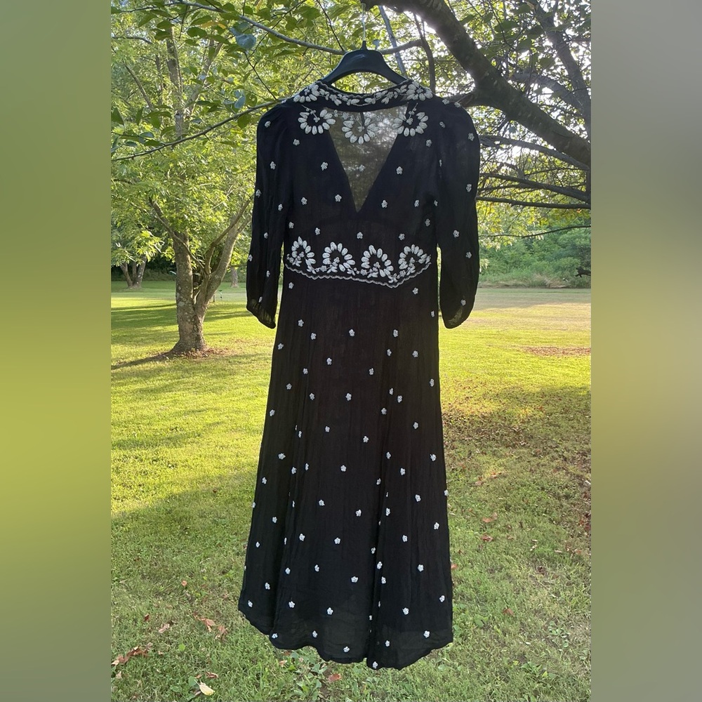 Free People Wild Fable Black Embroidered Midi Dress - Picture 5 of 5